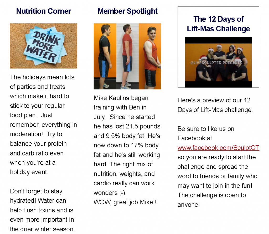 Sculpt December Member of the Month and Trainer Tips!